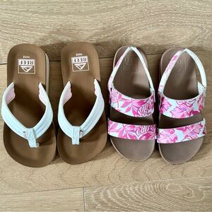 Reef Girls Cushion Bounce Vista & Ahi Wedge lot 11/12